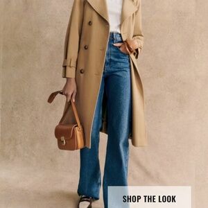 Sezane Scott Trench Coat - camel